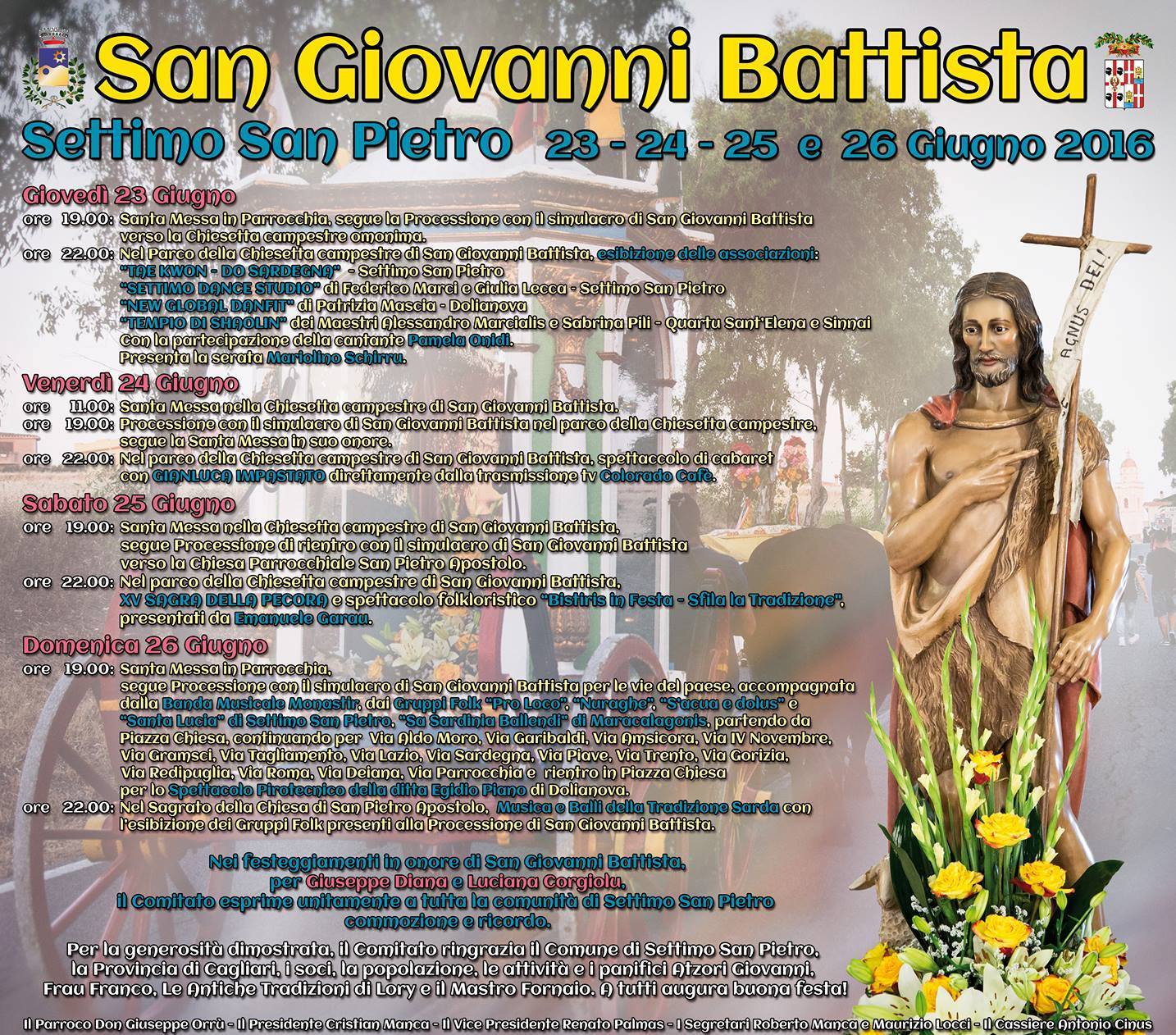 Settimo San Pietro: Festeggiamenti in onore di San Giovanni Battista ...