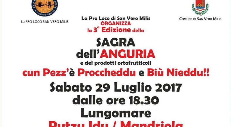 Sagra dell'Anguria e dei prodotti ortofrutticoli a San Vero Milis, ecco l'evento di Sabato 29 Luglio 2017 Sagra dell'Anguria e dei prodotti ortofrutticoli a San Vero Milis, ecco l'evento di Sabato 29 Luglio 2017